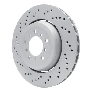 BMW M3 Brake Rotor (1) - Left Front - R1 Concepts - Drilled Carbon Alloy GeoMET - `06-`08